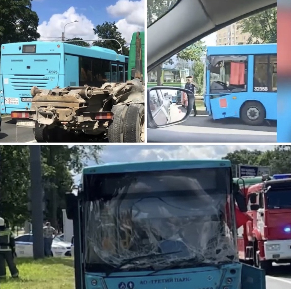 В Выборгском районе Петербурга у нового автобуса отказали тормоза 