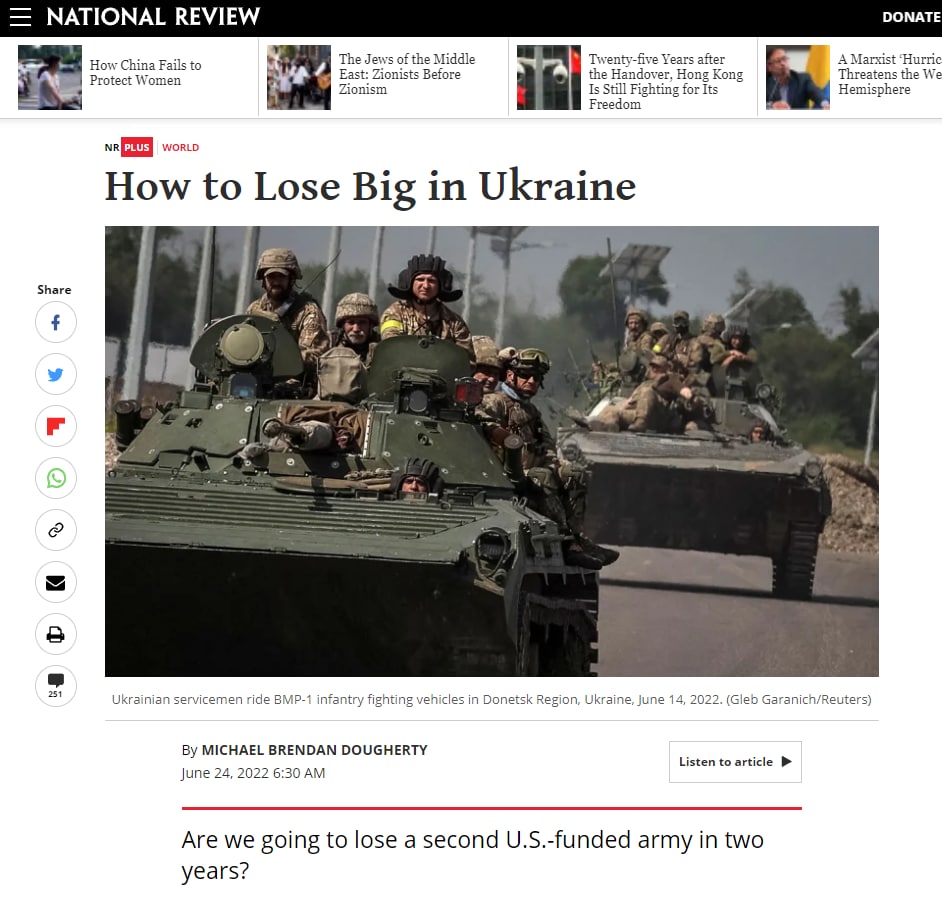 National Review : «Как проиграть по-крупному на Украине?»