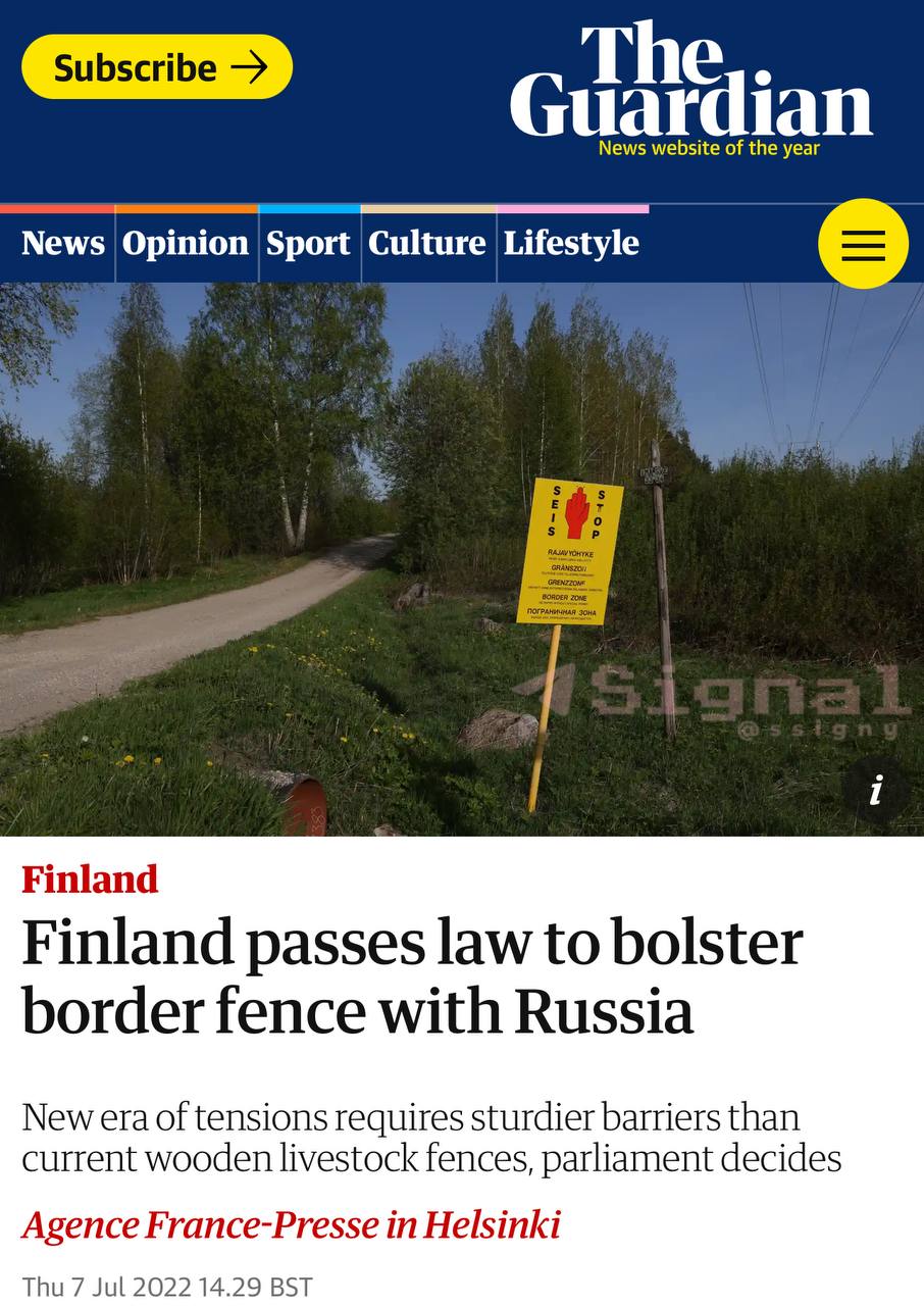 The Guardian: Финляндия построит на границе с Россией крепкий забор