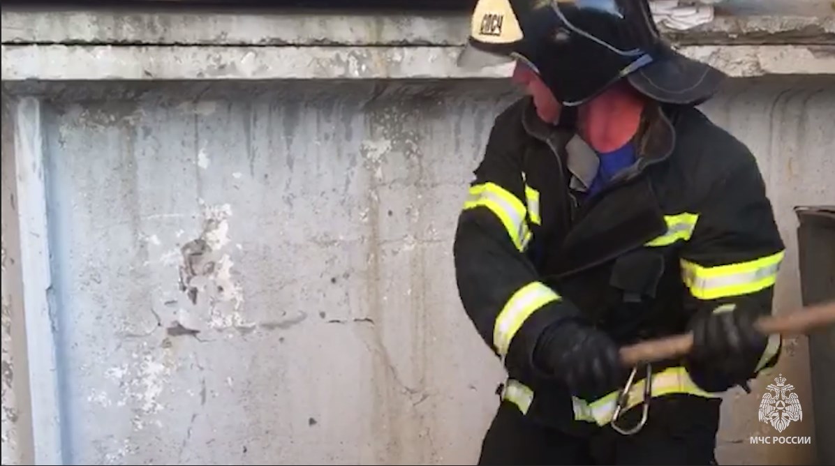 «Не отказывают никому»: луганские МЧС извлекли щенка из бетонной ловушки