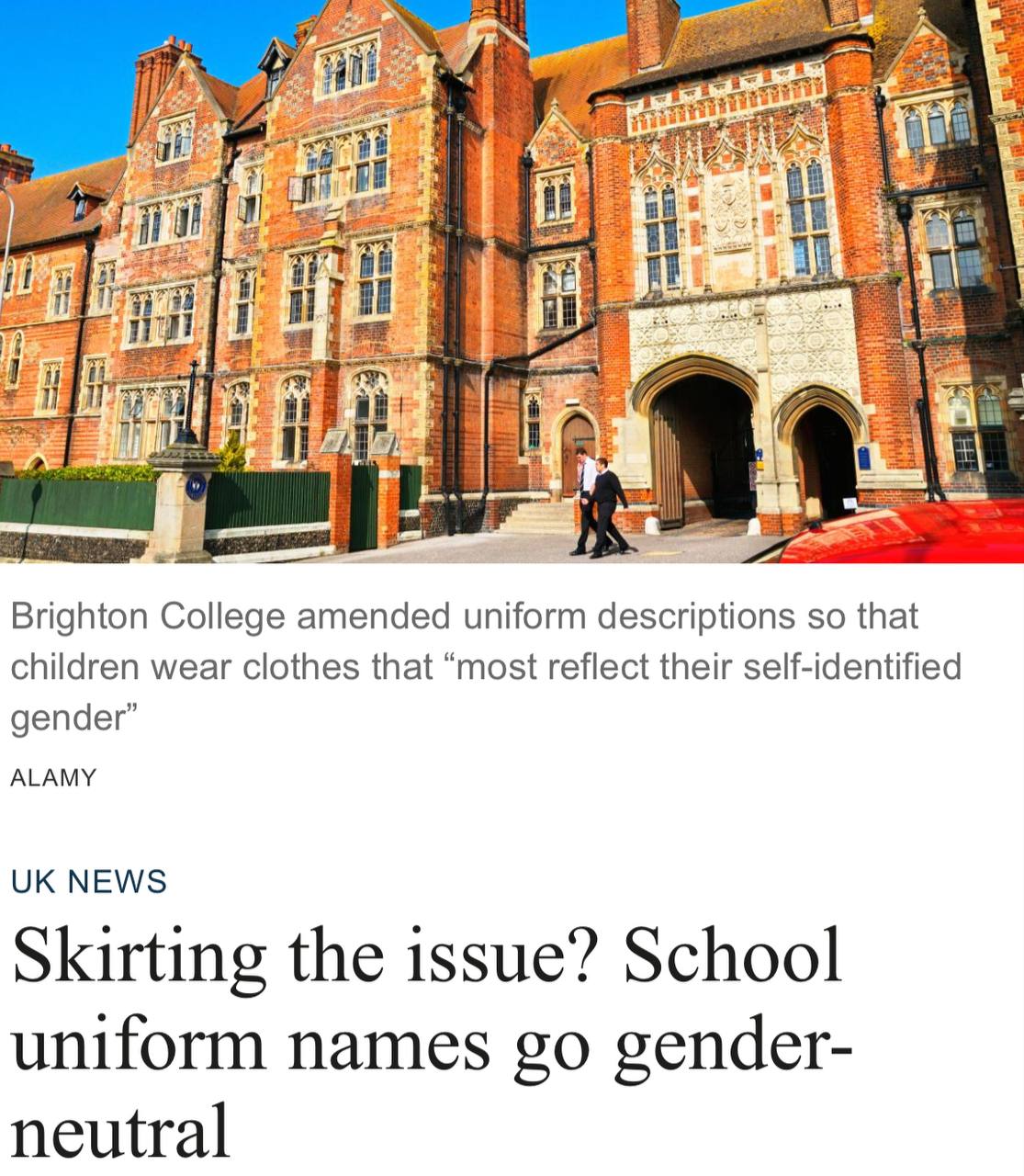 «Чем дальше в лес»: в Британии появится гендерно нейтральная школьная форма