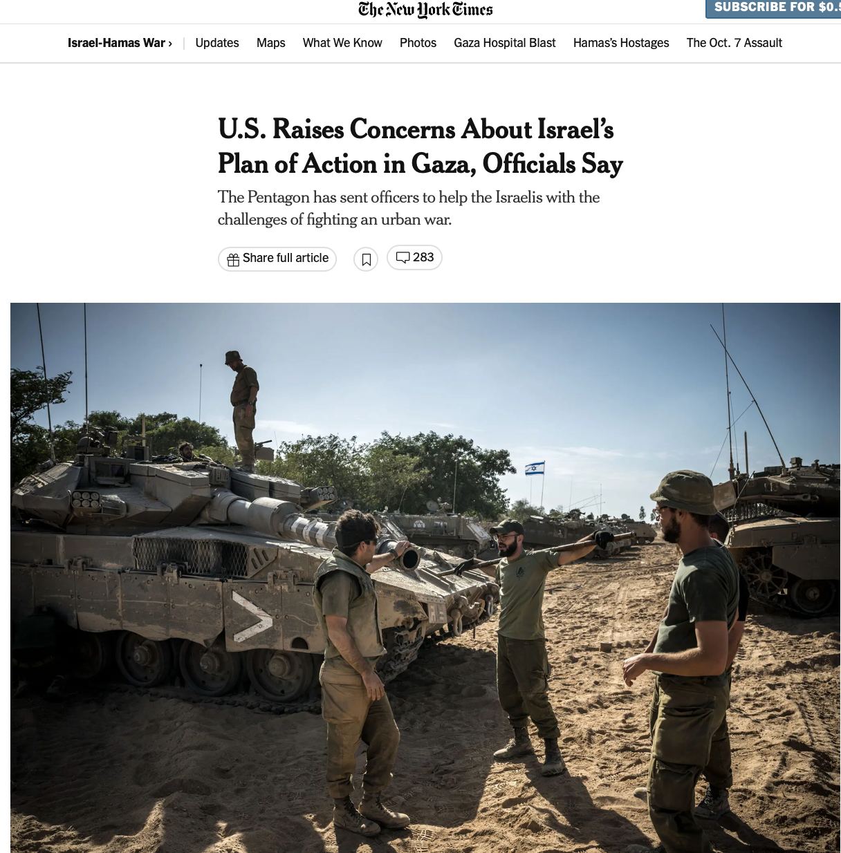 The New York Times: в администрации Байдена не видели плана ЦАХАЛ по достижении своих целей в Газе